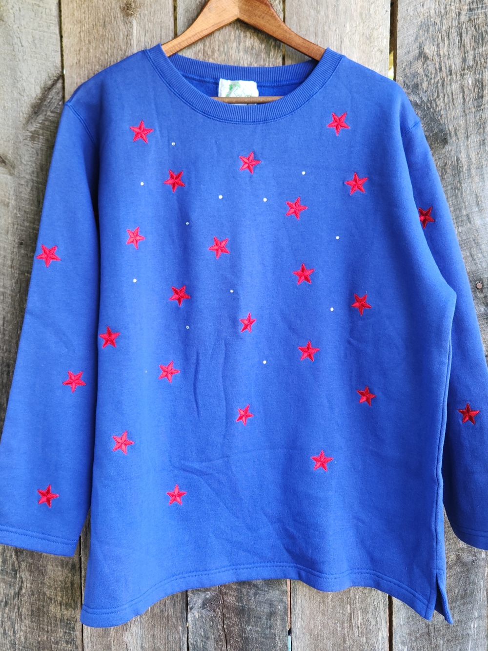 Quacker Factory Women's 1X Sweatshirt 4th Of July NWT